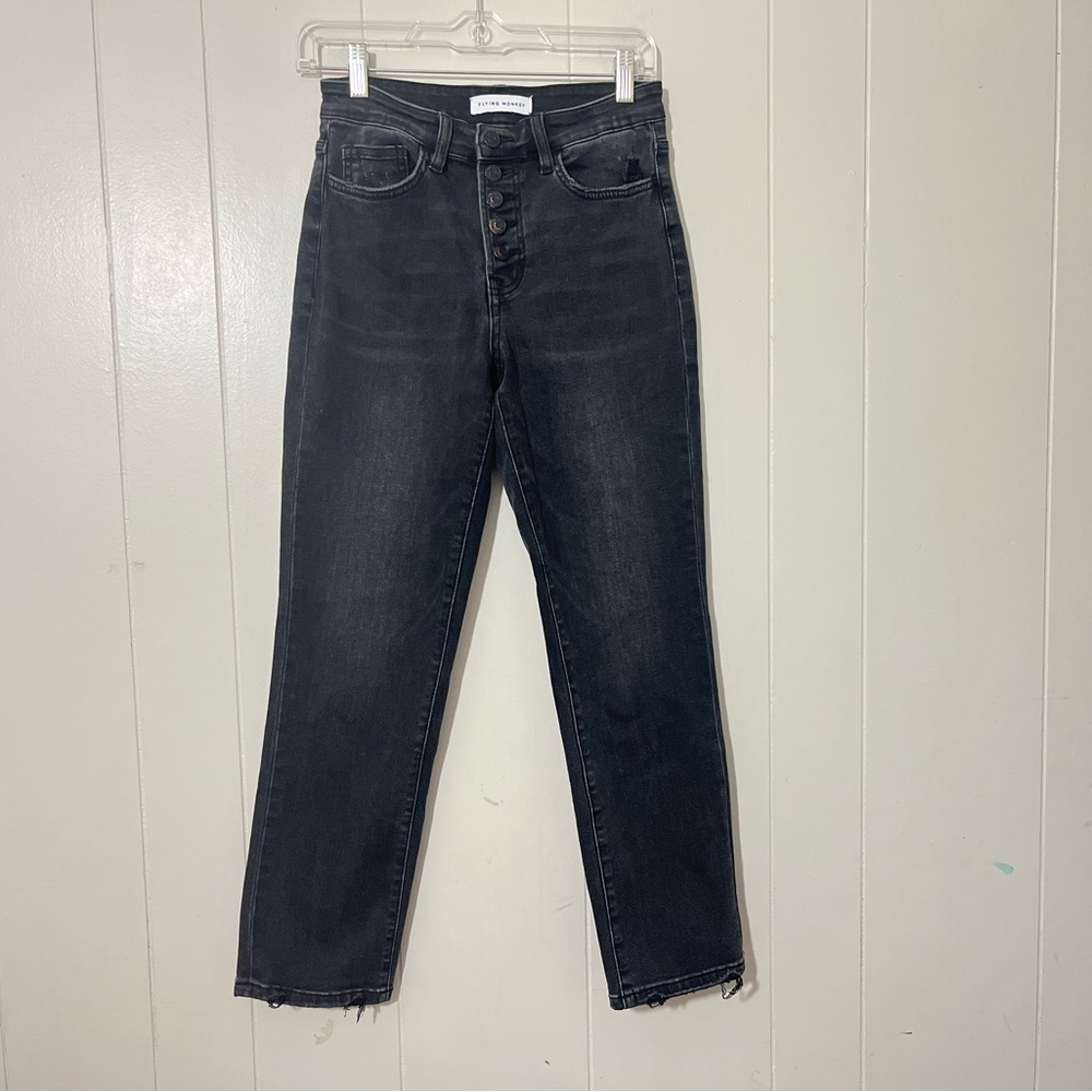 Flying Monkey Jeans Amie Straight Leg Black Size 26